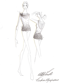 Alberta Ferretti disegna un costume da ginnasta per i giochi olimpici di Beijing 2008