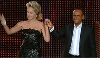 Sharon Stone, incantevole in Armani, per il Premio alla Carriera Rodolfo Valentino